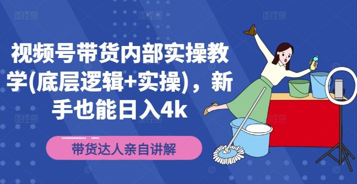 视频号带货内部实操教学(底层逻辑+实操)，新手也能日入4k - 星空项目网-星空项目网