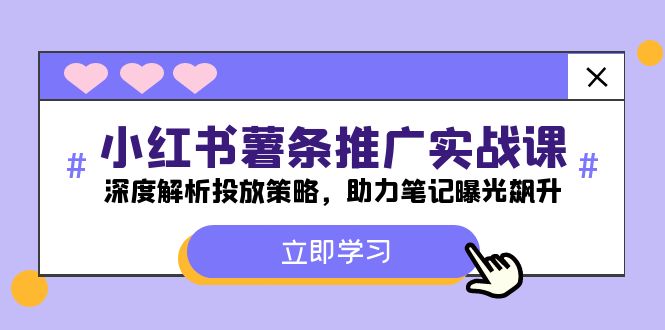 小红书-薯 条 推 广 实战课：深度解析投放策略，助力笔记曝光飙升 - 星空项目网-星空项目网