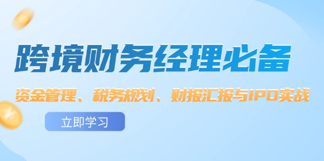 跨境 财务经理必备：资金管理、税务规划、财报汇报与IPO实战 - 星空项目网-星空项目网