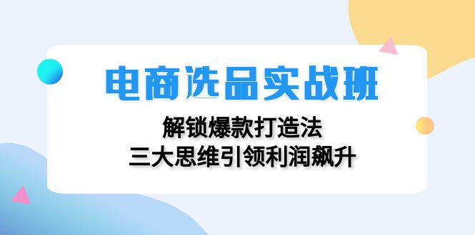 电商选品实战班：解锁爆款打造法，三大思维引领利润飙升 - 星空项目网-星空项目网
