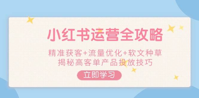 小红书运营全攻略，精准获客+流量优化+软文种草，揭秘高客单产品投放技巧 - 星空项目网-星空项目网