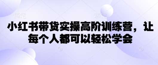 小红书带货实操高阶训练营，让每个人都可以轻松学会 - 星空项目网-星空项目网