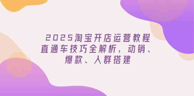 2025淘宝开店运营教程更新，直通车技巧全解析，动销、爆款、人群搭建 - 星空项目网-星空项目网