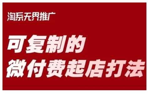淘宝可复制的微付费起店打法，带你掌握可复制的微付费起店打法 - 星空项目网-星空项目网