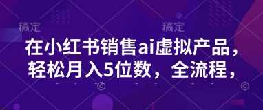 小红书销售ai虚拟产品，轻松月入5位数，全流程，超细节变现过程，完全无卡点 - 星空项目网-星空项目网