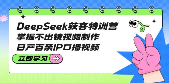DeepSeek获客特训营：掌握不出镜视频制作，日产百条IP口播视频 - 星空项目网-星空项目网