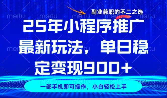 25年小程序推广最新玩法，稳定日入900+，副业兼职的不二之选 - 星空项目网-星空项目网