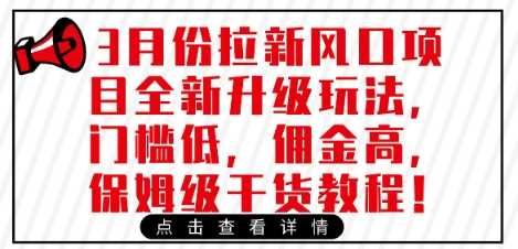 3月份拉新风口项目全新升级玩法，门槛低，佣金高，保姆级干货教程 - 星空项目网-星空项目网