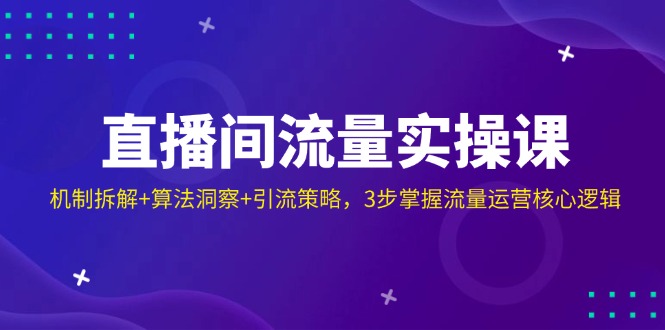直播间流量实操课：机制拆解+算法洞察+引流策略，3步掌握流量运营核心逻辑 - 星空项目网-星空项目网