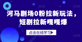 河马剧场0粉拉新玩法，短剧拉新嘎嘎爆 - 星空项目网-星空项目网