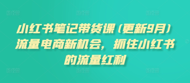 小红书笔记带货课(更新25年4月)流量电商新机会，抓住小红书的流量红利 - 星空项目网-星空项目网