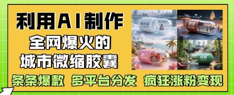 利用AI制作全网爆火的城市微缩胶囊，条条爆款， 多平台分发，疯狂涨粉变现 - 星空项目网-星空项目网