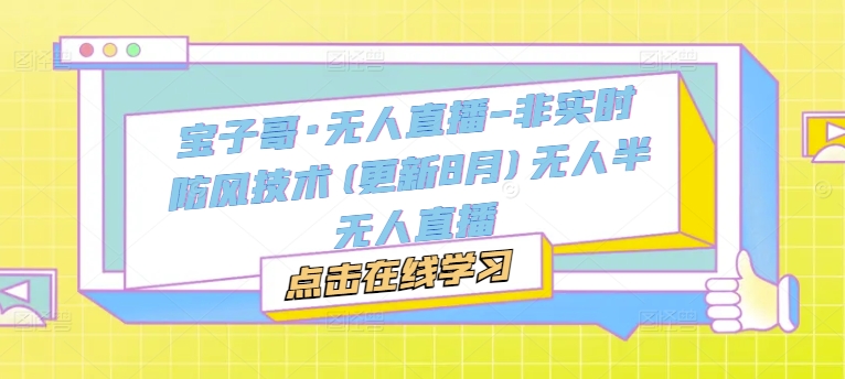 宝子哥·无人直播-非实时防风技术(更新25年5月)无人半无人直播 - 星空项目网-星空项目网