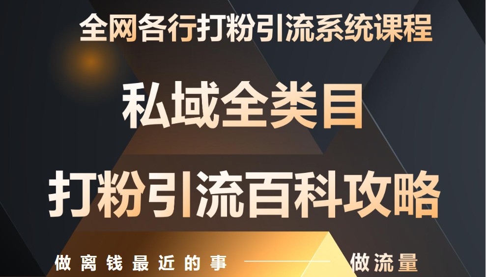 月入9万：全网唯一私域打粉引流神课，零基础手把手带你引流变现 - 星空项目网-星空项目网