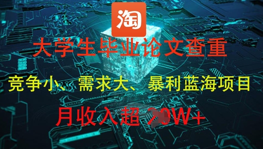 大学生毕业论文查重，暴利蓝海项目，月收入过1W+ - 星空项目网-星空项目网