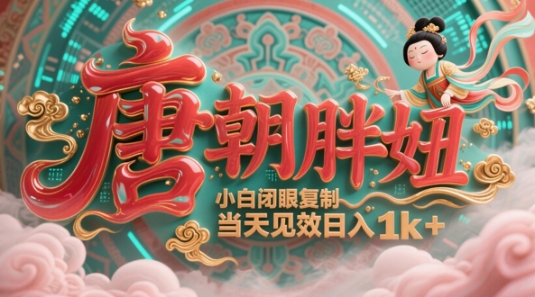 用AI克隆“唐朝胖妞”日更3条，平台疯狂推流，小白闭眼复制，当天见效，日入1k+ - 星空项目网-星空项目网