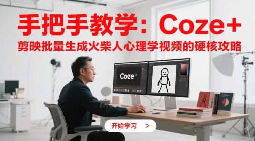 手把手教学：Coze + 剪映批量生成火柴人心理学视频的硬核攻略 - 星空项目网-星空项目网